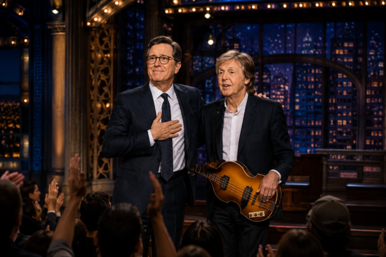 Stephen Colbert dice addio al “Late Show”: l’ultima sfida al trumpismo finisce con Paul McCartney sul palco