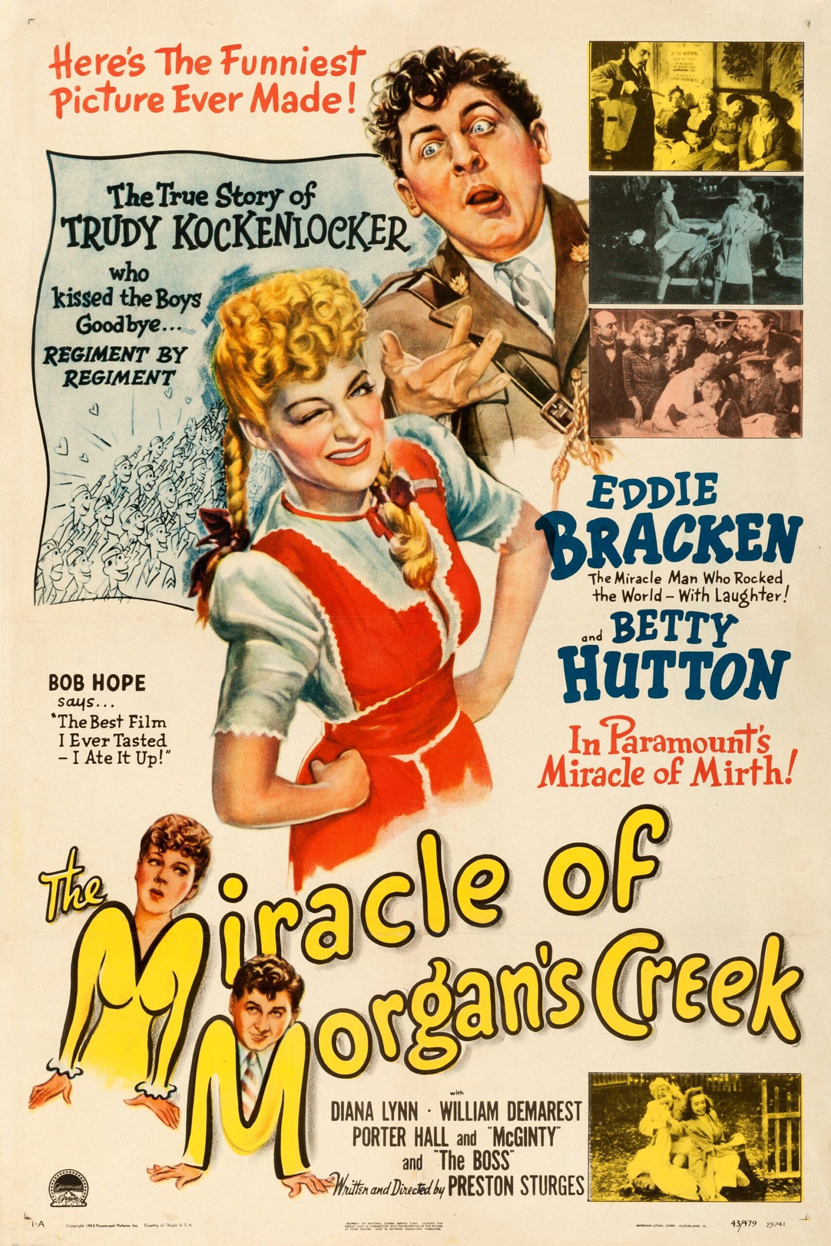 Locandina originale di The Miracle of Morgan's Creek del 1944