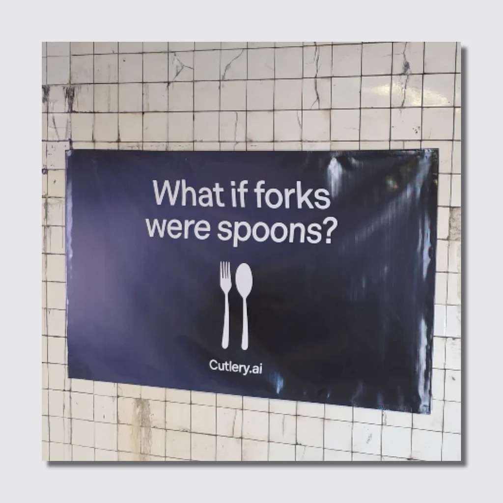 What if forks were spoons, falsa pubblicità Cutlery.ai di Harris Alterman e Dave Ross